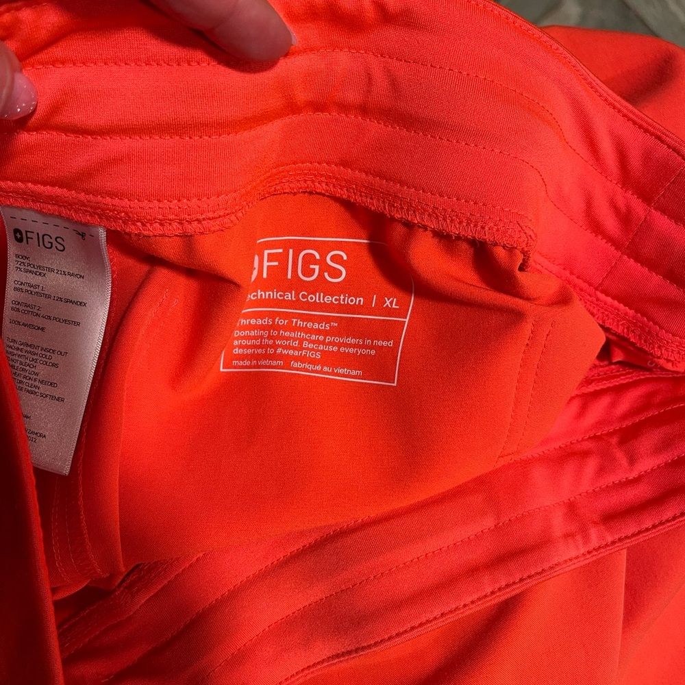 Figs Women's Scrub Top and Pants Set in Bright Orange - Picture 8 of 10
